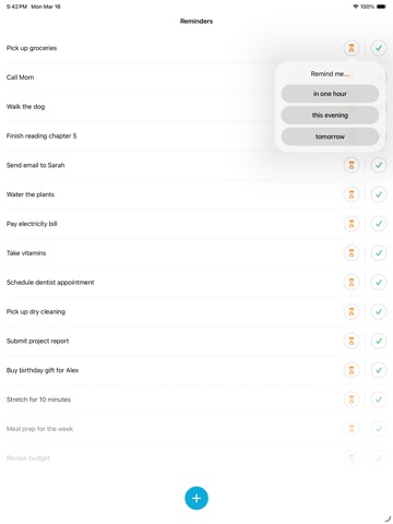 Later: Simple Reminders iPad screenshot