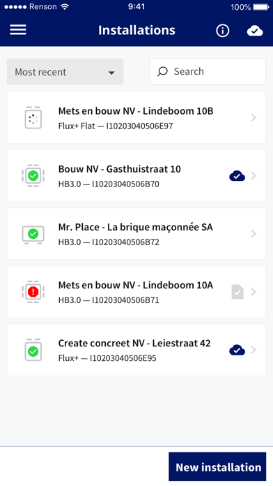 Renson Installer Screenshot
