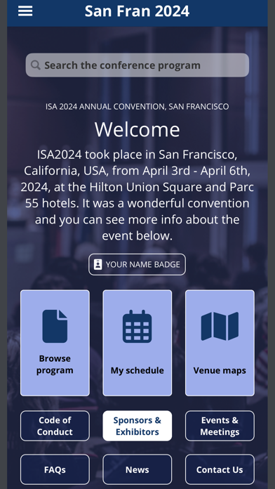 ISAnet Events Screenshot