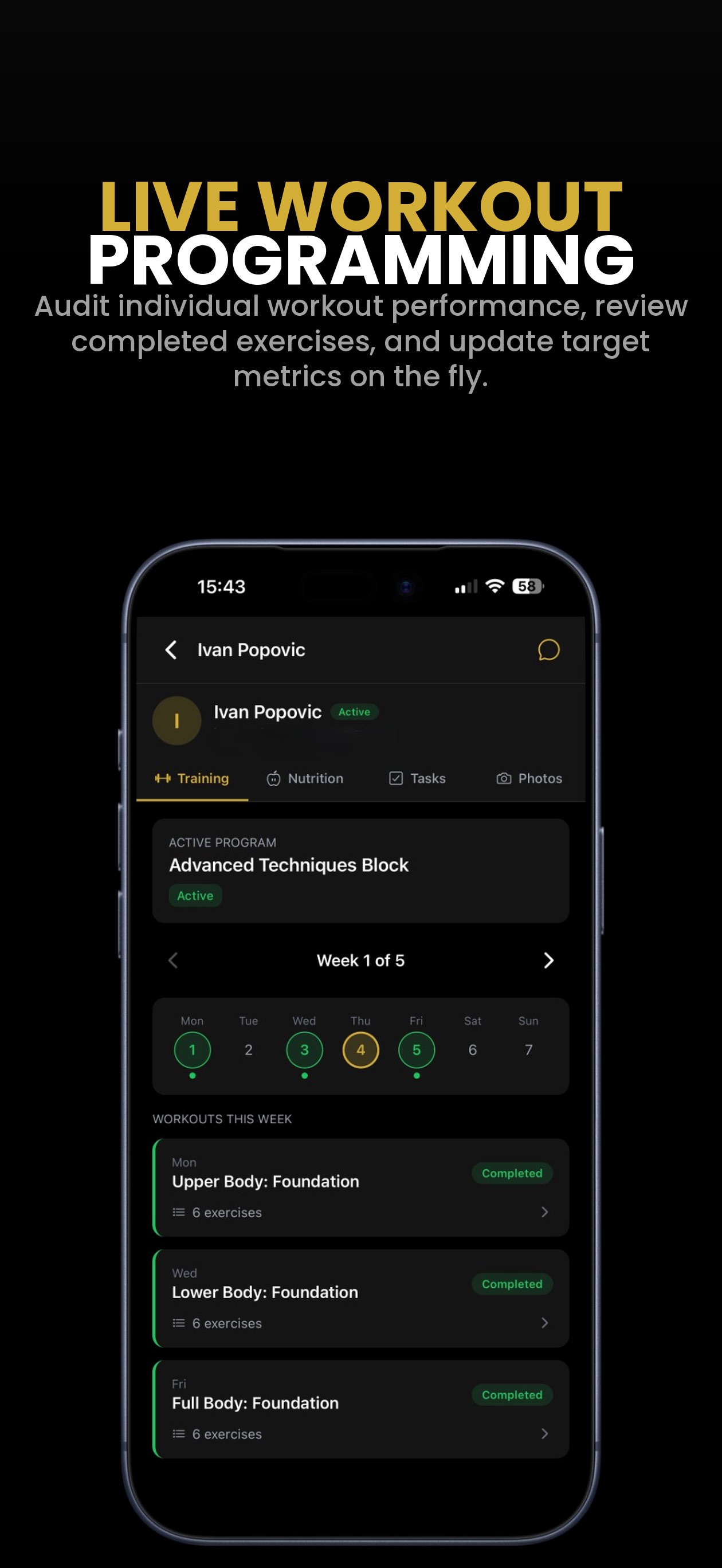 Screenshot 1 of PrimeFit Team Trainer App