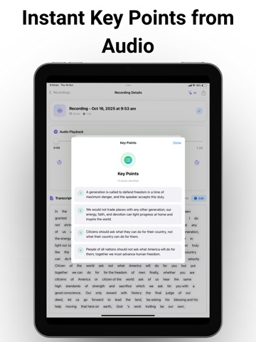 Lecture Note Taker - NexaNote iPad screenshot
