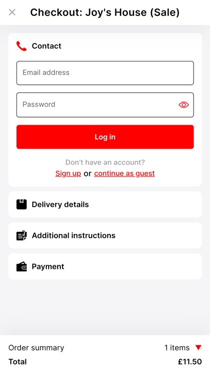 Joys House Takeaway, Sale