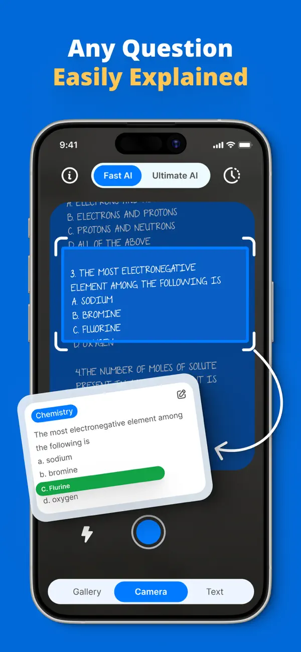 PhotoSolve: AI Homework Helper iOS app screenshot showing feature 2