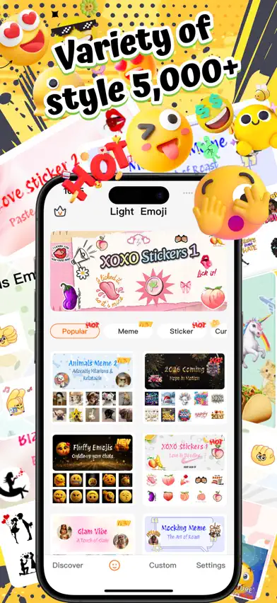 Light emoji: Memes & Stickers screenshot 1
