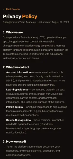 Changemakers Team Academy screenshot 4