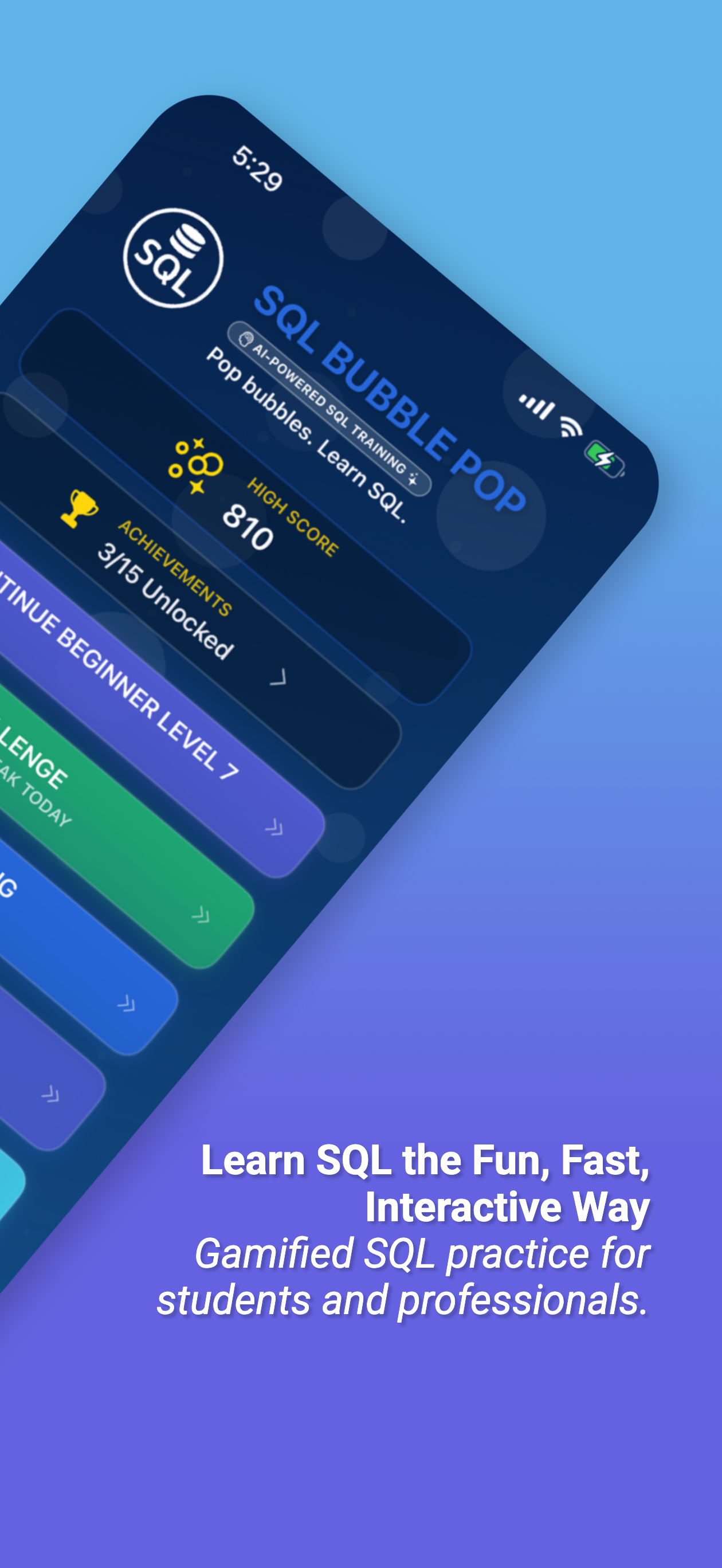 SQL Bubble Pop-SQL Coding Game screenshot 2
