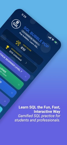 SQL Bubble Pop-SQL Coding Game iPhone screenshot