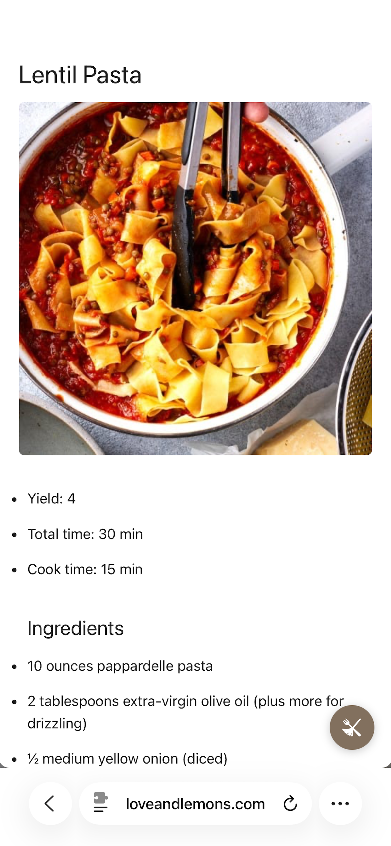 Skip to recipe screenshot 2