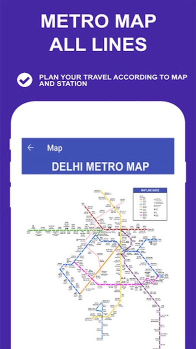 Delhi Metro Route Map and Fare Screenshot