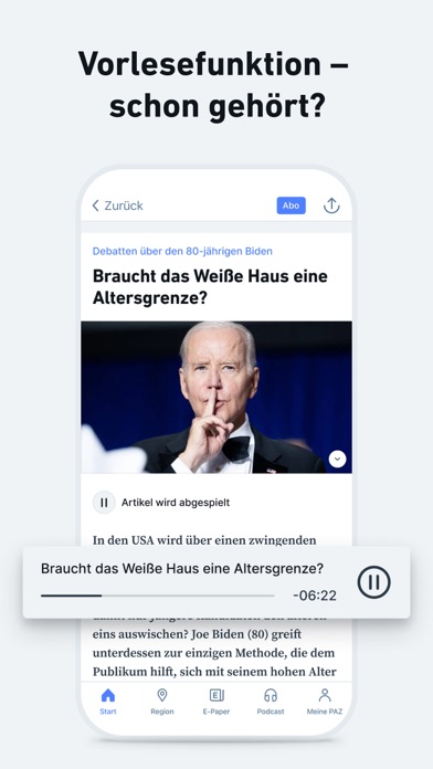 PAZ - Nachrichten und Podcast Screenshot