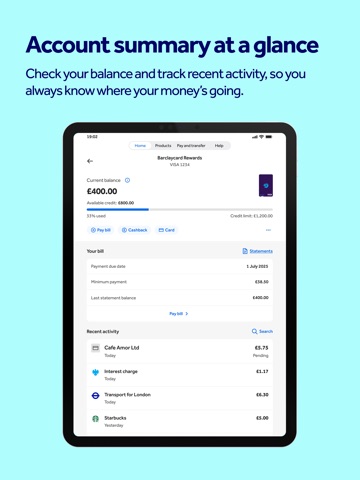Barclaycard iPad screenshot 5