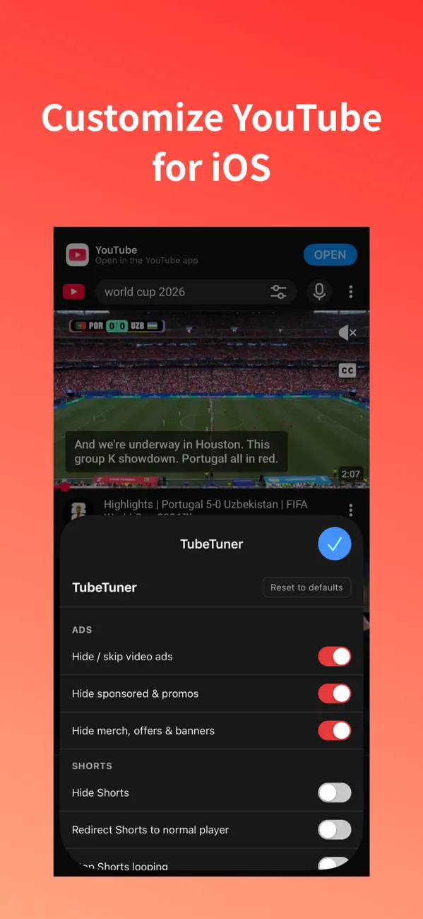 Screenshot #1 pour TubeTuner for YouTube