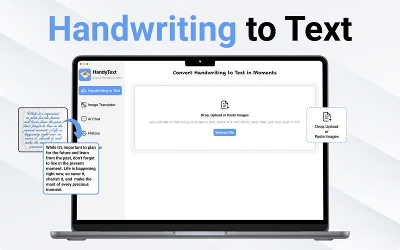 HandyText: Handwriting to Text app screenshot