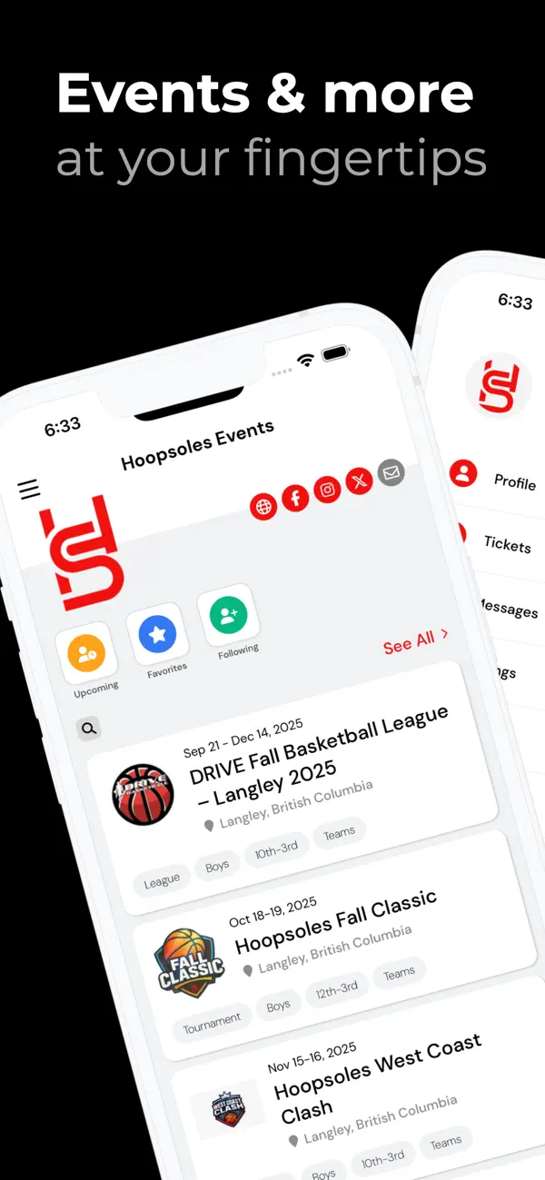 Screenshot #1 pour Hoopsoles Events