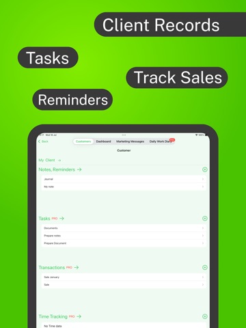 Customer List: Client Records iPad screenshot
