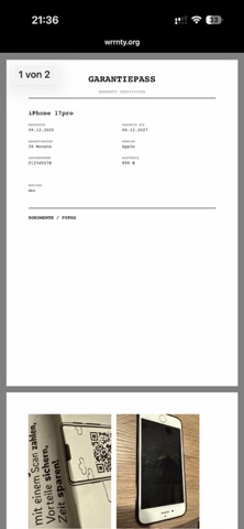 wrrnty – Garantiepass screenshot