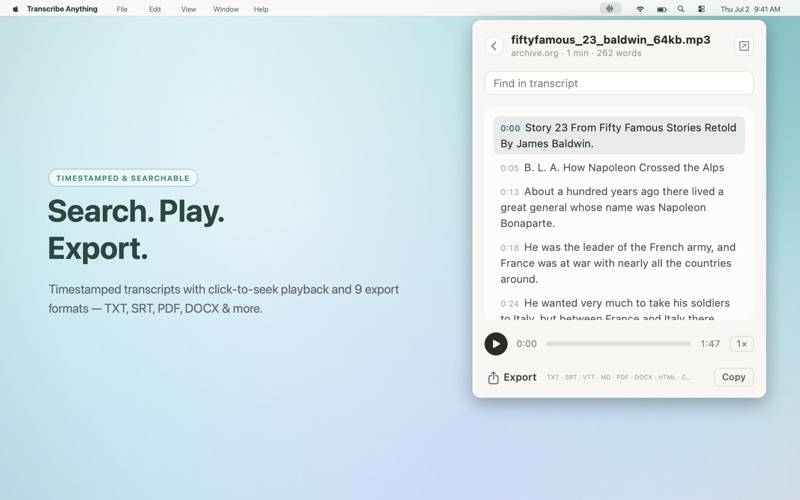 TranscribeAnything screenshot