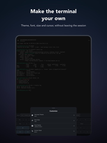 Mobile SSH Terminal iPad screenshot 3