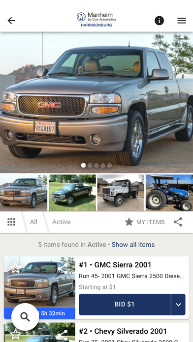 Manheim Harrisonburg Bid Screenshot