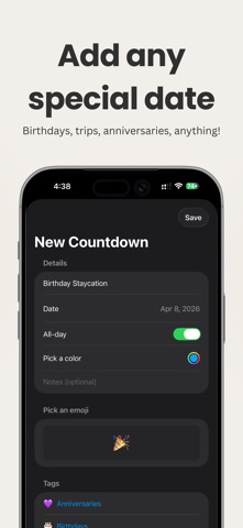 Customizable Countdowns iPhone screenshot