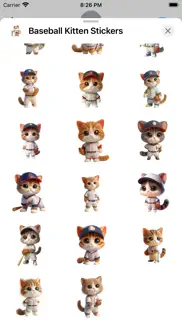 baseball kitten stickers iphone screenshot 3