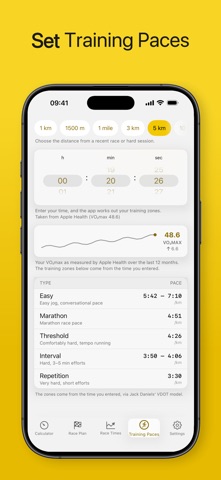 RunPace - Pace Calculator iPhone screenshot