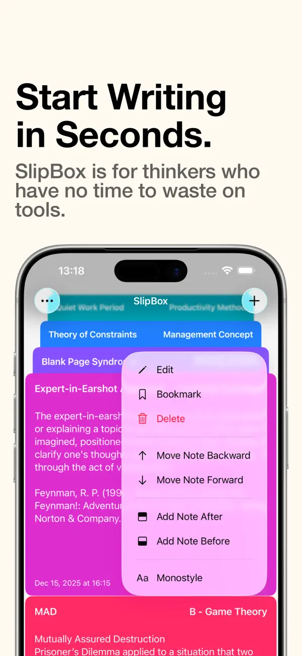 Screenshot #3 pour SlipBox – Notes Zettelkasten