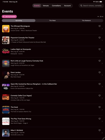 LaughTrack - Stand-Up Near You iPad screenshot