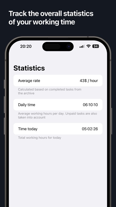 TimeCost Tracker Screenshot