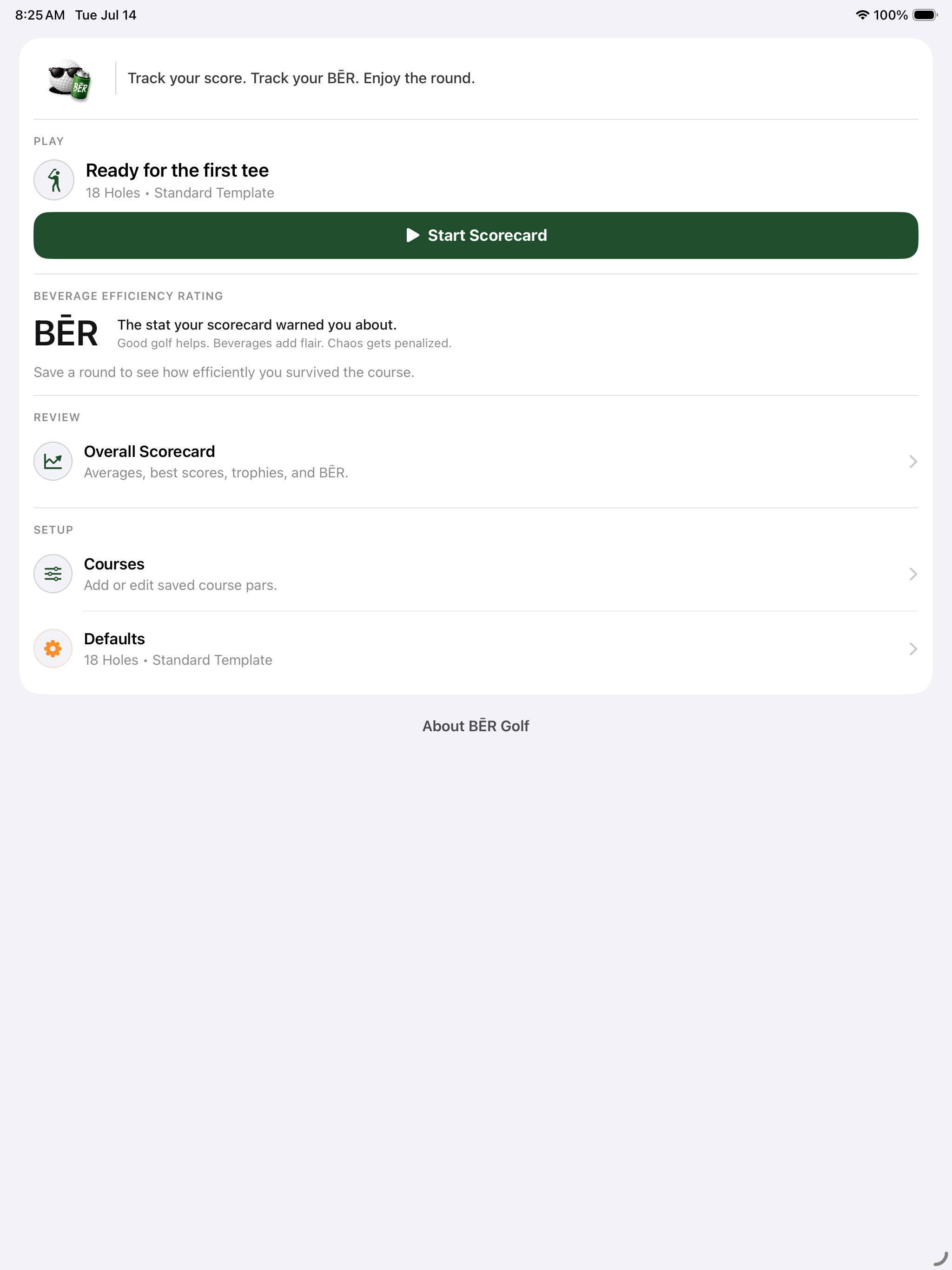 BĒR Golf Scorecard: Offline screenshot 6