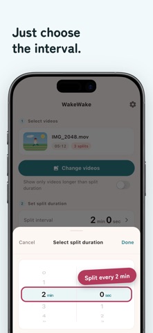 WakeWake: Easy Video Splitter Screenshot 2 of 3