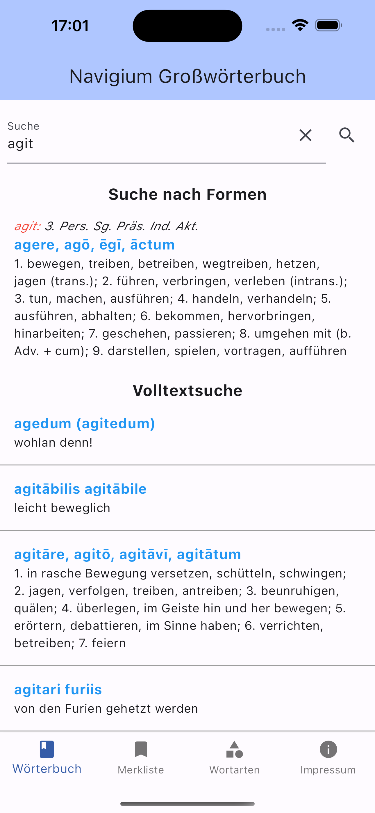 Navigium Großwörterbuch Latein screenshot 2