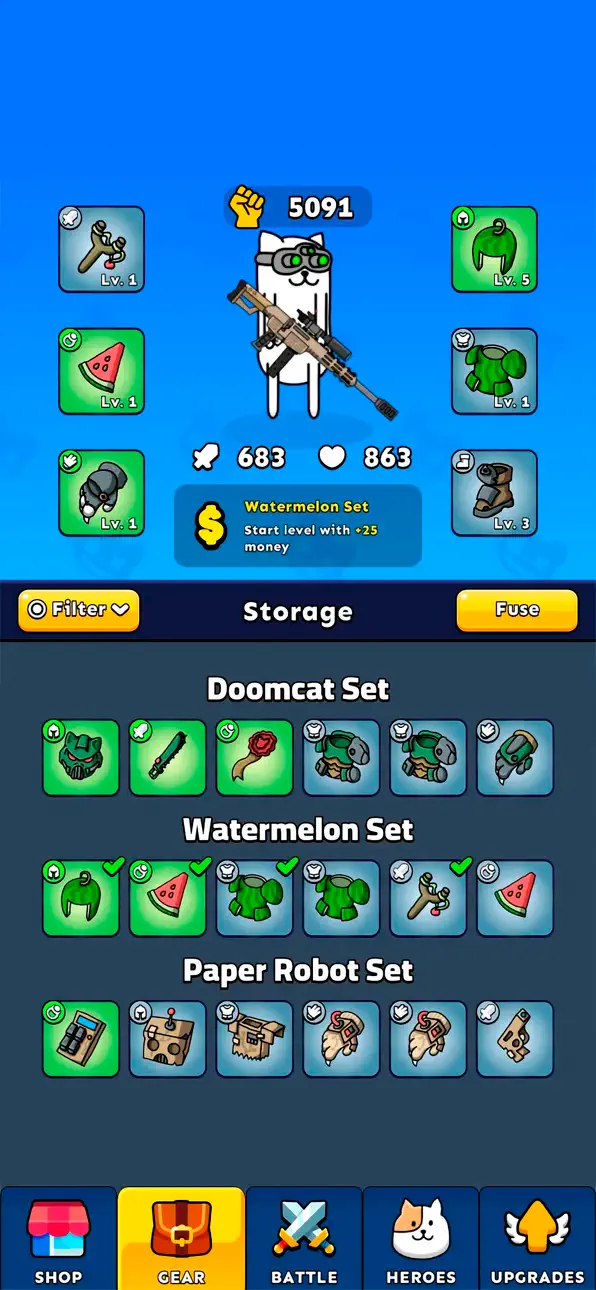 Gun Hero: Cat Survival Shooter iOS Mod IPA screenshot 6 - iOS game interface