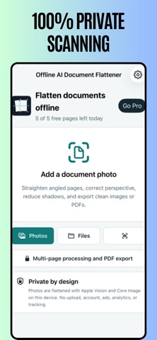 Offline AI Document Flattener Screenshot 1 of 4