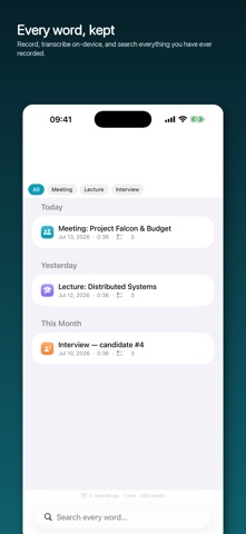 Lectern: Meeting Transcriber iPhone screenshot