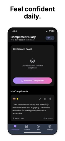 Compliment Diary screenshot