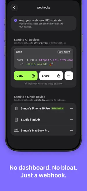 brrr • send push notifications iPhone screenshot 4