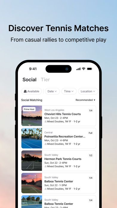 SMAXH : Find Tennis Players iPhone screenshot 2 - Sports app
