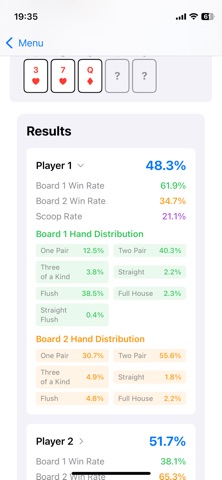 Double Board PLO Equity Cal Screenshot 2 of 3