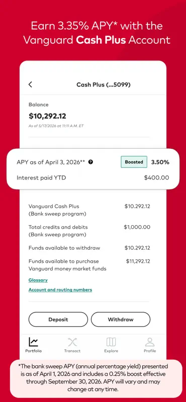 Vanguard: Save, Invest, Retire screenshot 8 of 8