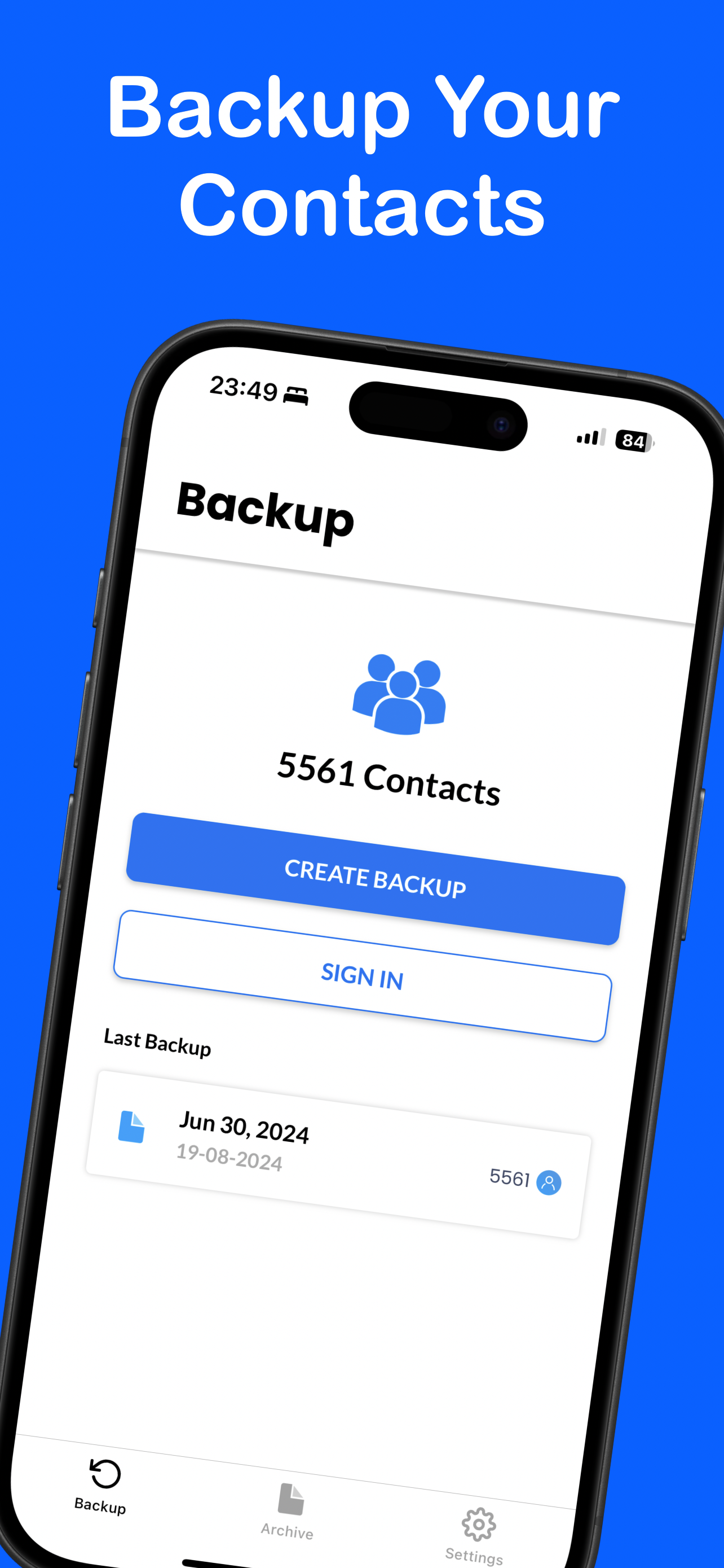 Contacts Backup + Restore