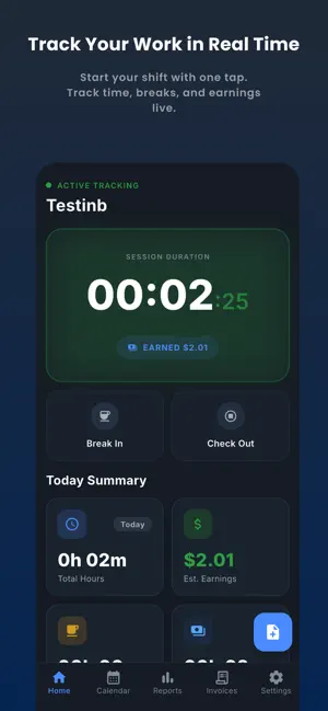 Time Log: Work Hours Tracker screenshot 1