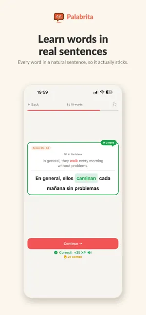 Palabrita: Spanish Words screenshot 1