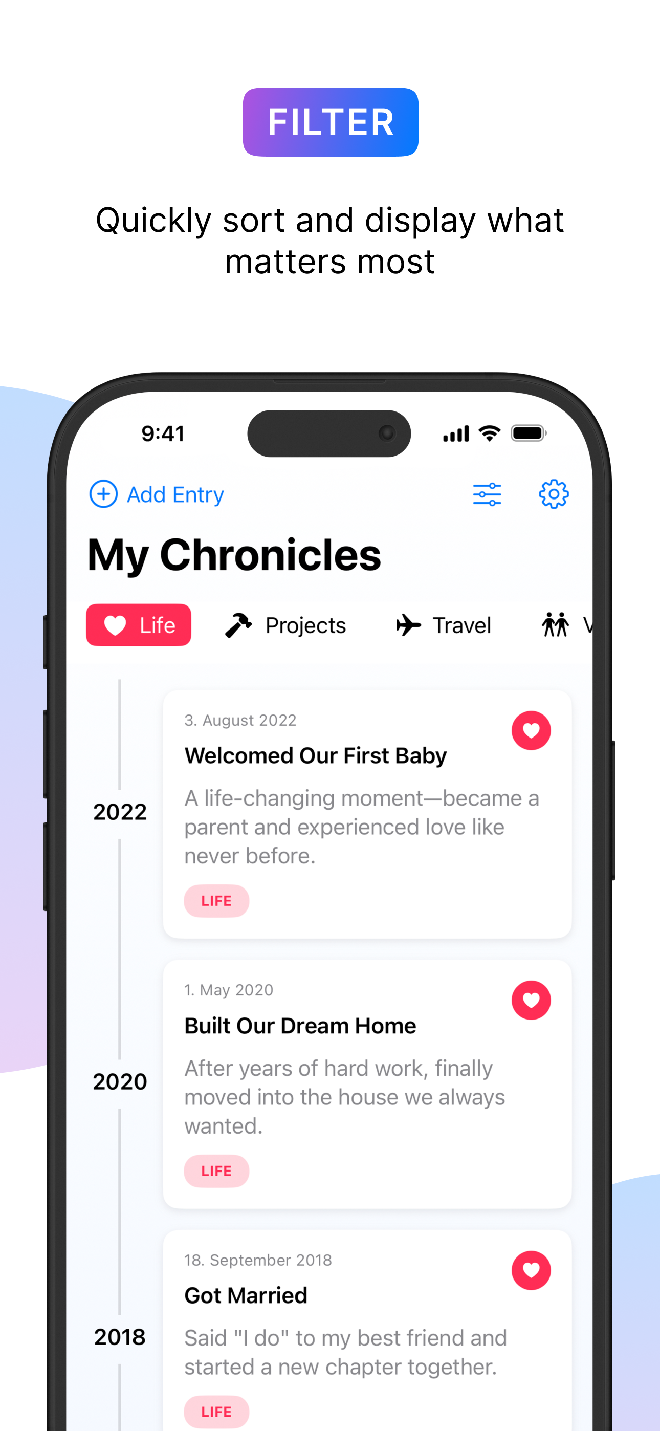 MyChronicles - Life Timeline screenshot 3