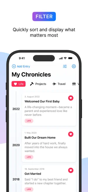 MyChronicles - Life Timeline screenshot 3