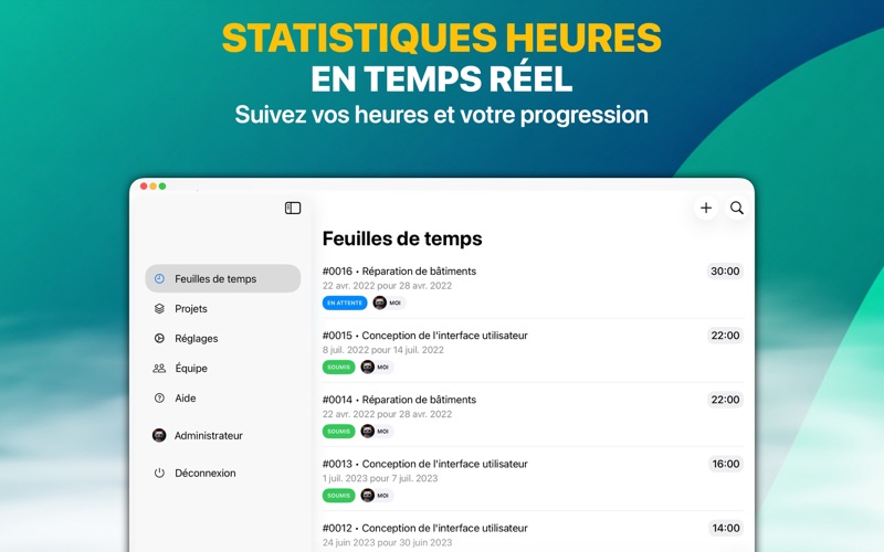 Screenshot #3 pour Feuilles de Temps Pro