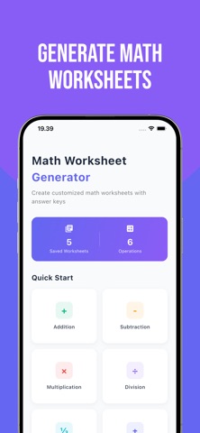 Math Worksheet Generator Screenshot 1 of 8