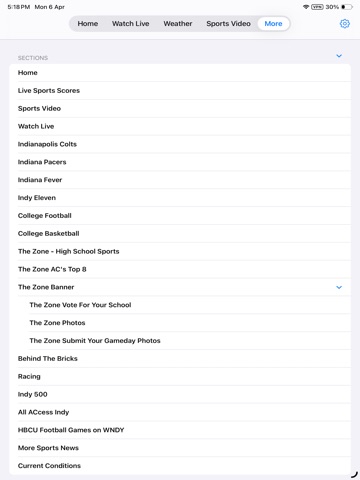 All Indiana Sports iPad screenshot