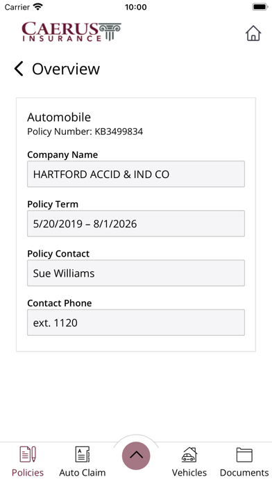 Caerus Insurance, LLC Online Screenshot