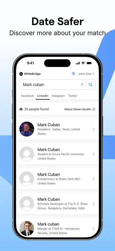 WhiteBridge - AI People Finder screenshot 2 of 7